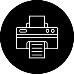 Printer Line Inverted Icon