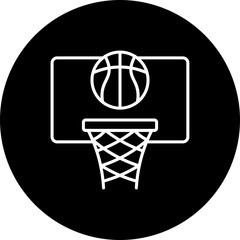 Basketball Line Inverted Icon