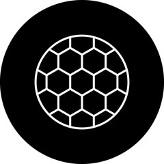 Soccer Ball Line Inverted Icon
