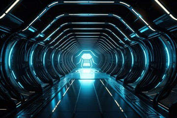 tunnel with a bright light at the end created with Generative AI technology