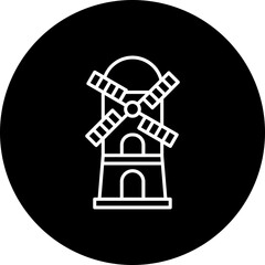 Windmill Line Inverted Icon