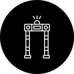 Metal Detector Line Inverted Icon