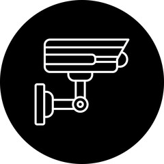 Cctv Camera Line Inverted Icon