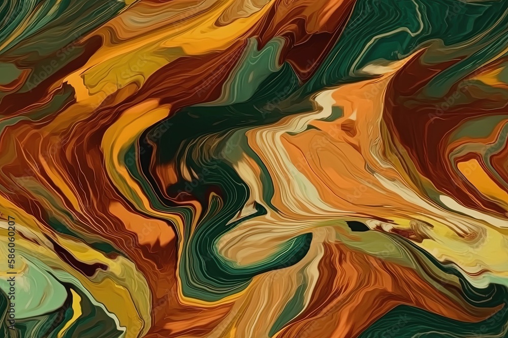Aufkleber abstract painting with vibrant colors and geometric shapes created with generative ai technology