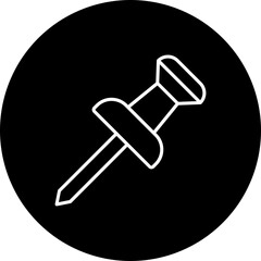 Pushpin Line Inverted Icon