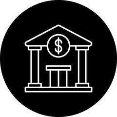 Bank Line Inverted Icon