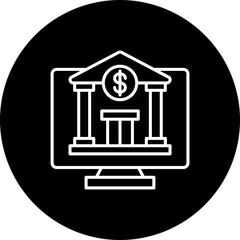 Online Banking Line Inverted Icon