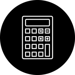 Calculator Line Inverted Icon