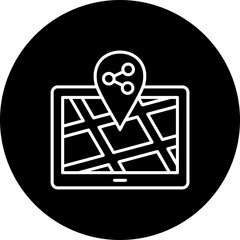 Share Location Line Inverted Icon