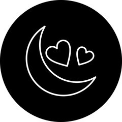 Moon Line Inverted Icon