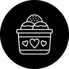 Ice Cream Line Inverted Icon