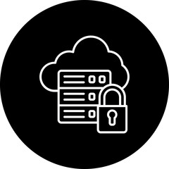 Secure Server Line Inverted Icon