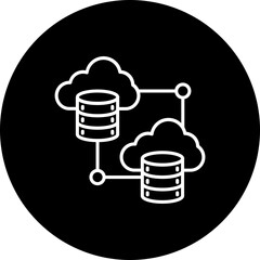 Cloud Storage Line Inverted Icon
