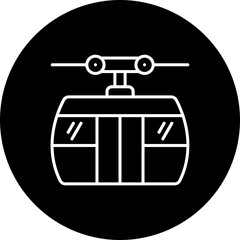 Cable Car Line Inverted Icon
