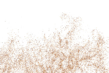 Coffee Color Grain Texture Isolated on White Background. Chocolate Shades Confetti. Brown Particles. Digitally Generated Image. Vector Illustration, EPS 10.