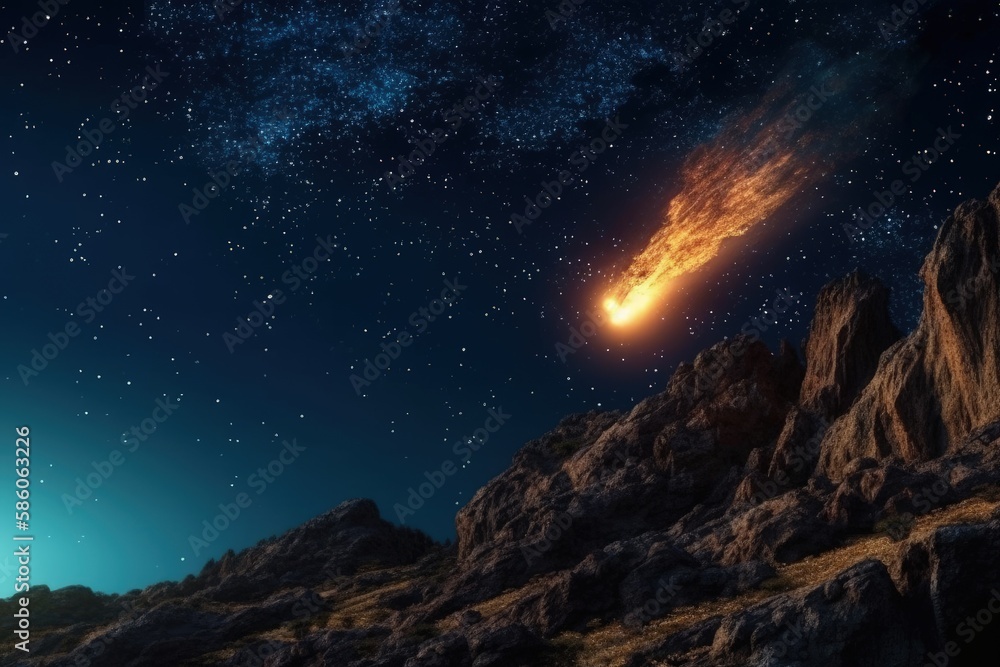 Poster mysterious object in the sky, as seen by an artist created with generative ai technology