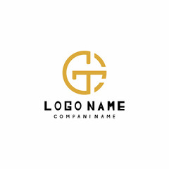 letter g and t logo vector illustration