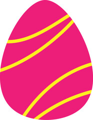 Cute Pink Easter Egg Minimalist Flat Vector Illustration