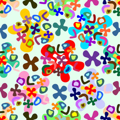Abstract doodle multicolor background, cute and beautiful design for fabric, card, wallpaper, textile, and banner.