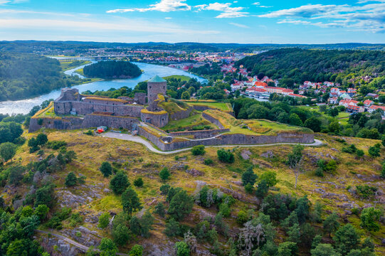 Aerial view of Bohus Fortress in Sweden