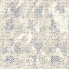 Geometric damask seamless pattern with grunge texture