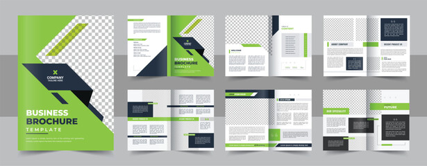 Business brochure template layout design, 12 page corporate brochure editable template layout, creative business brochure template design