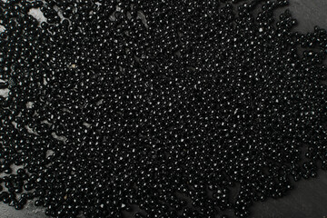 Black Caviar Texture Background, Sturgeon, Sevruga, Beluga Caviare Mockup, Luxury Seafood with Copy Space