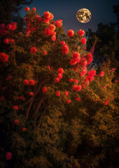 Fototapeta na wymiar red roses at night