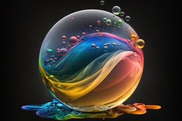 A floating orb made entirely out of rainbow colors Generative AI