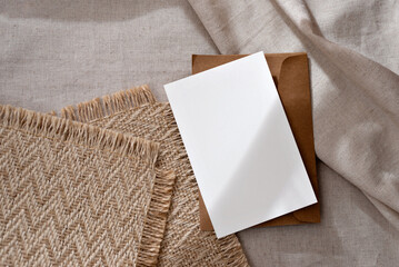 Aesthetic classic minimalist business branding template, blank paper card with mock up copy space...