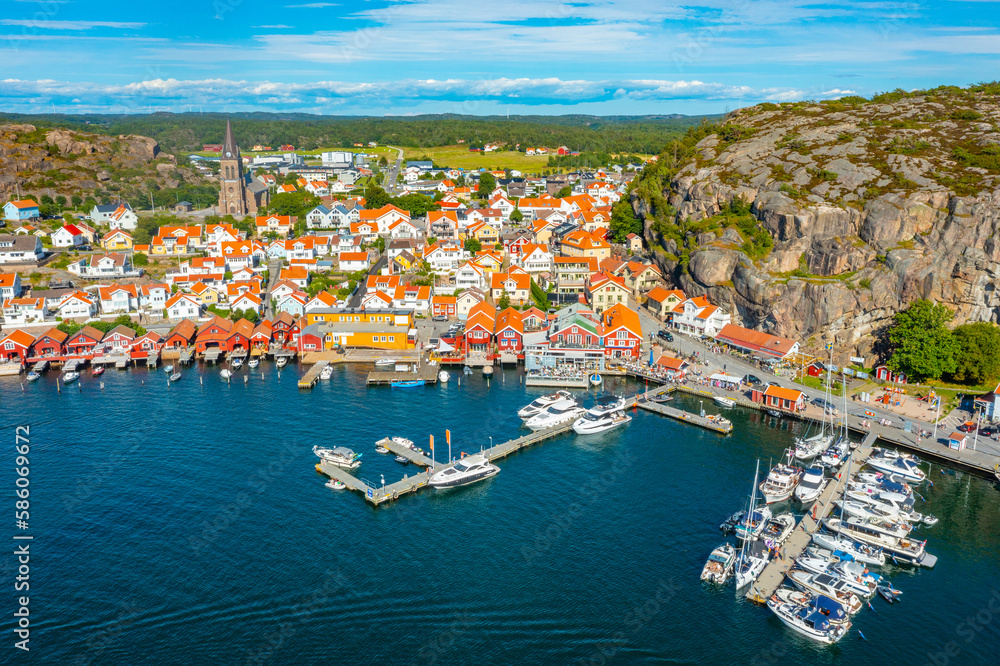 Wall mural panorama view of swedish town fjällbacka