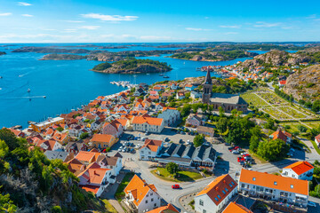 Panorama view of Swedish town Fjällbacka