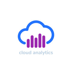 cloud analytics icon on white