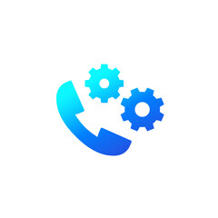 call settings icon, phone and gears