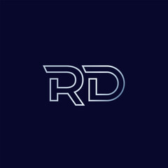 RD letters logo, line design