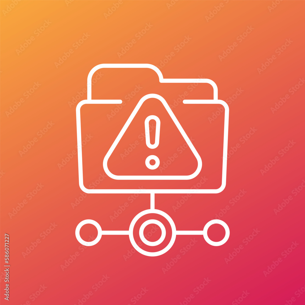 Poster ftp warning or error line icon, vector