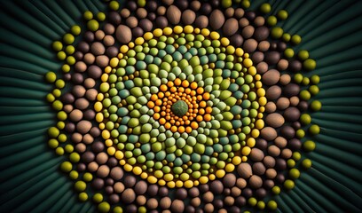  a picture of a circular object made of eggs and eggs.  generative ai