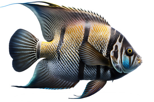 Anglefish, Outline, Transparent Background, Generative AI 