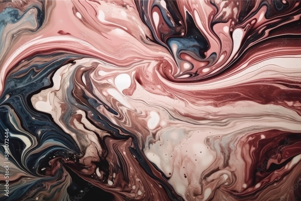 Poster colorful abstract painting in close-up view created with generative ai technology