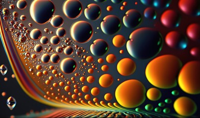  a close up of a bunch of bubbles on a black background.  generative ai