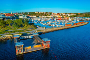 Sunset view of Swedish town Strömstad