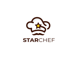 Star Chef restaurant logo design template