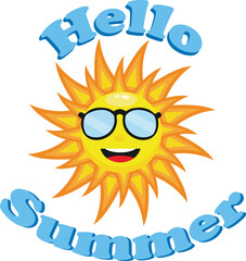 Summer sun vector image or clip art