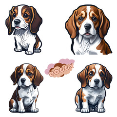 set of beagle puppies created  by using generative artificial intelligence