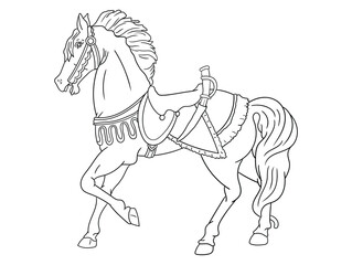 This intricately designed horse outline illustration is perfect for coloring book enthusiasts of all ages.  it's easy to color and sure to provide hours of creative enjoyment.