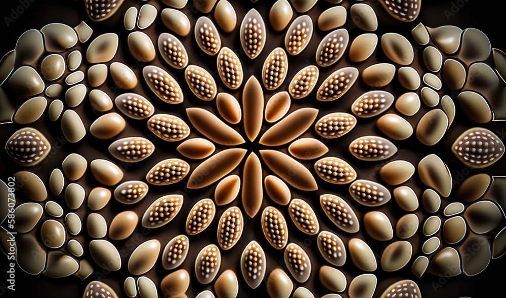 Poster a picture of a circular object made up of different shapes and sizes. generative ai