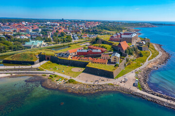 Aerial view of Varberg fortress in Sweden