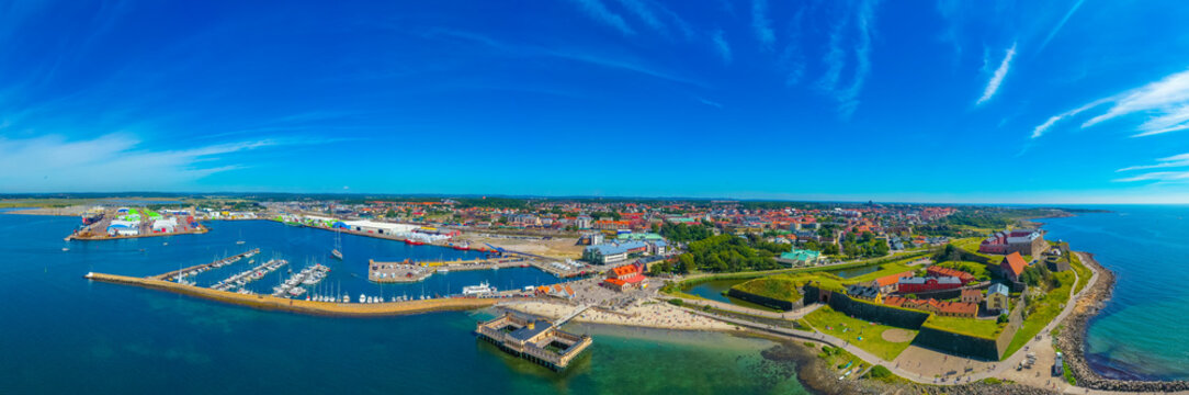 Panorama view of Swedish town Varberg