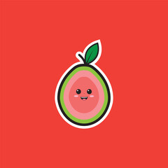 guava cute icon vector design