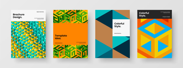 Fototapeta premium Clean mosaic shapes banner concept collection. Abstract corporate cover design vector template composition.